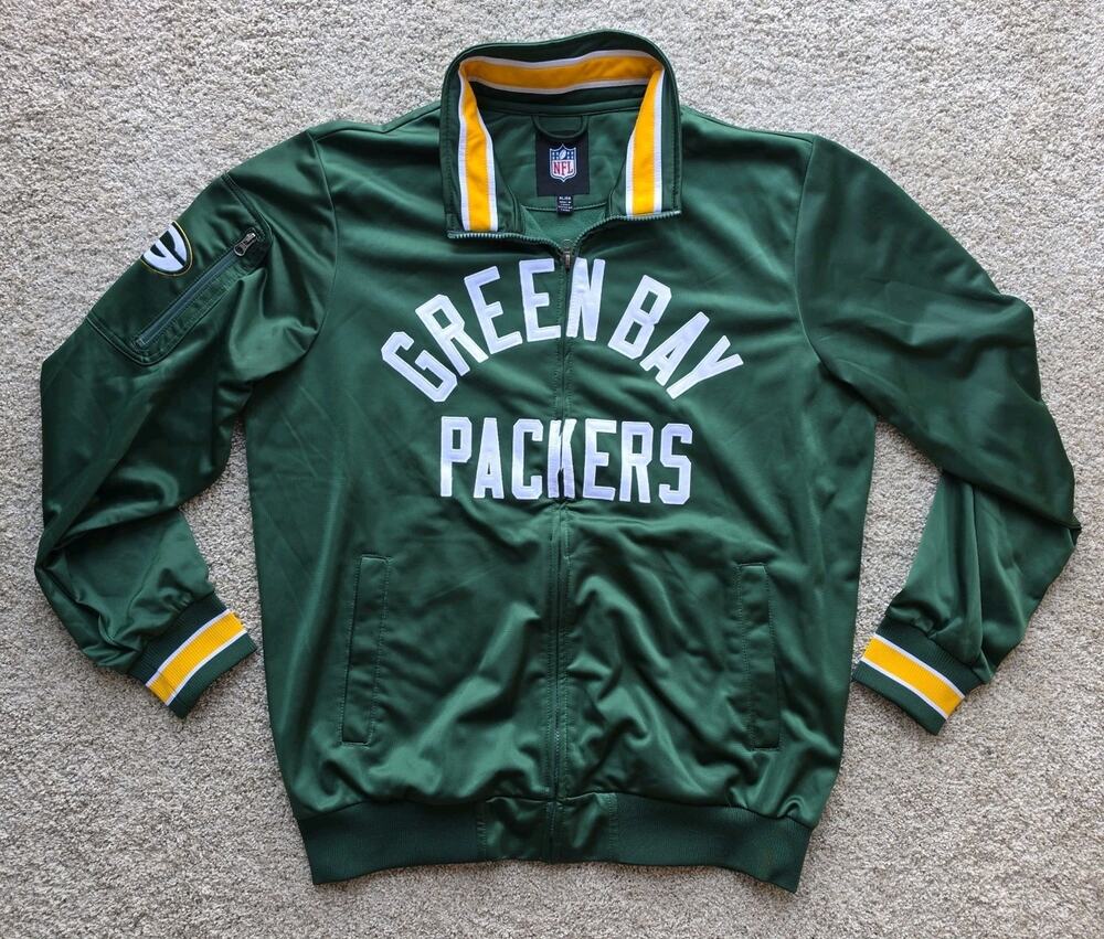 NFL Green Bay Packers Full-Zip Jacket - Retro Style - Sz XL - Embroidered